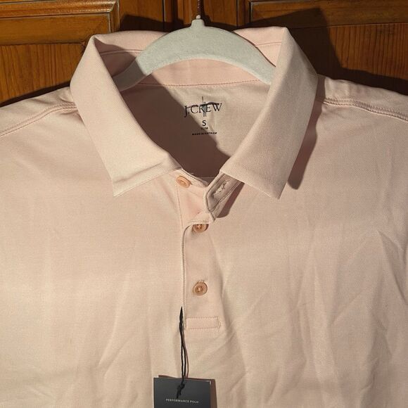 J.Crew Men’s Slim Performance Piqué Polo Shirt Moisture Wicking Light Pink Sz S - Picture 4 of 10